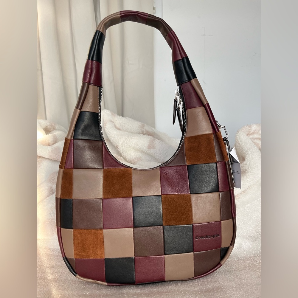 SOLD ON FB- Coach Patchwork Hobo Bag in Brown and Black